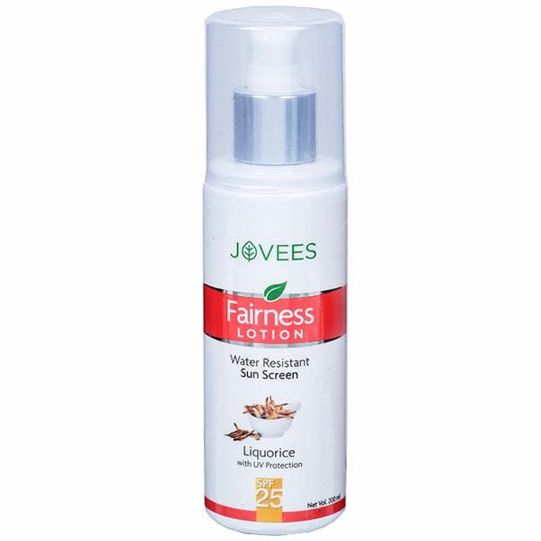 Jovees Water Resistant Sun Screen Fairness Lotion Liquorice with UV Protection SPF 25 200 ml