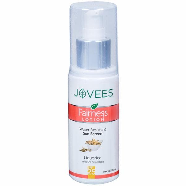 Jovees Water Resistant Sun Screen Fairness Lotion Liquorice with UV Protection SPF 25 100 ml