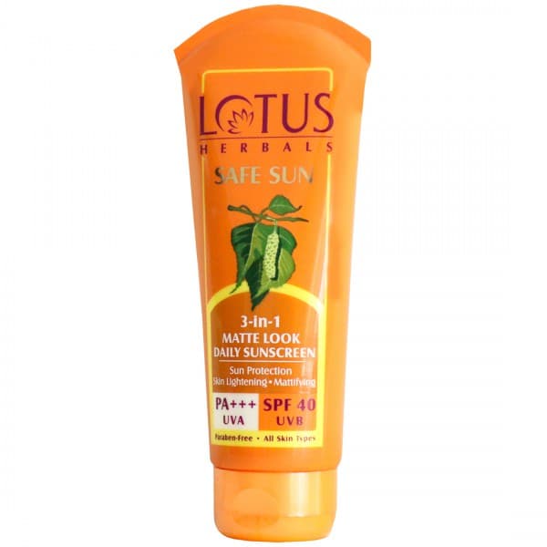 Lotus Herbals Safe Sun Spf 40 Pa+++ 3 IN 1 Matte Look Daily Sunscreen Cream 100 g