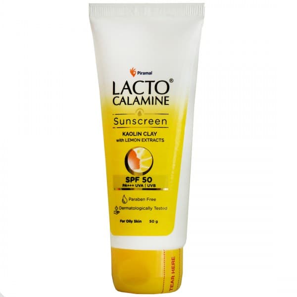 Lacto Calamine Kaolin Clay with Lemon Extracts Sunscreen Spf 50 Pa+++ for Oily Skin 50 g