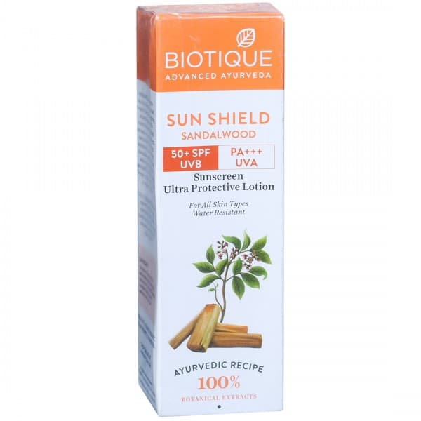 Biotique Sun Shield Sandalwood 50+ Spf Pa+++ Sunscreen Ultra Protective Lotion 120 ml