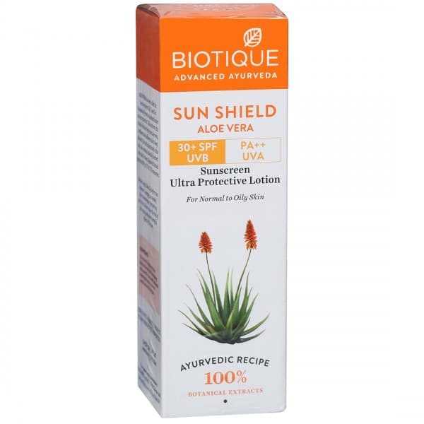 Biotique Sun Shield Aloe Vera Spf 30+ Pa++ Sunscreen Ultra Protective Lotion for Normal to Oily Skin 120 ml