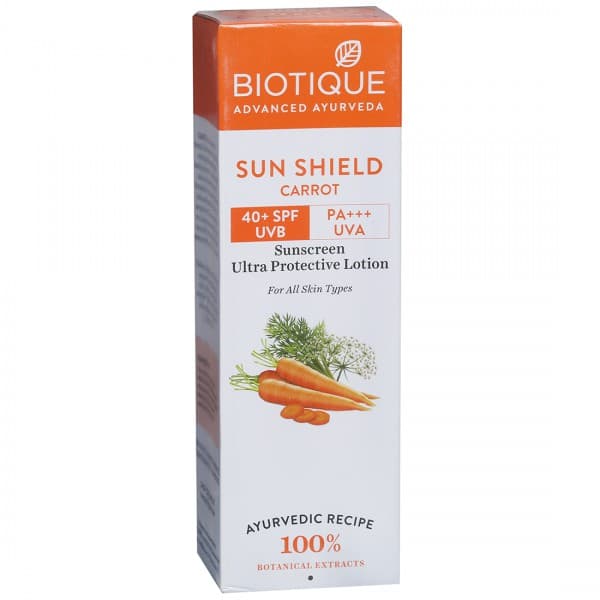 Biotique Sun Shield Carrot Spf 40+ Pa+++ Sunscreen Ultra Protective Lotion 120 ml