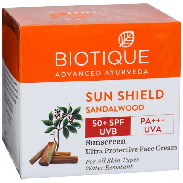 Biotique Sun Shield Sandalwood Spf 50+ Pa+++ Sunscreen Ultra Protective Face Cream 50 g