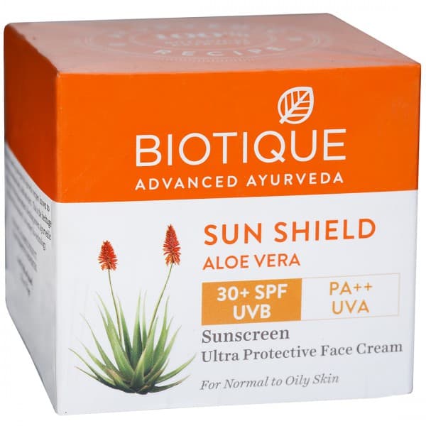 Biotique Sun Shield Aloe Vera Spf 30+ Pa++ Sunscreen Ultra Protective Face Cream 50 g