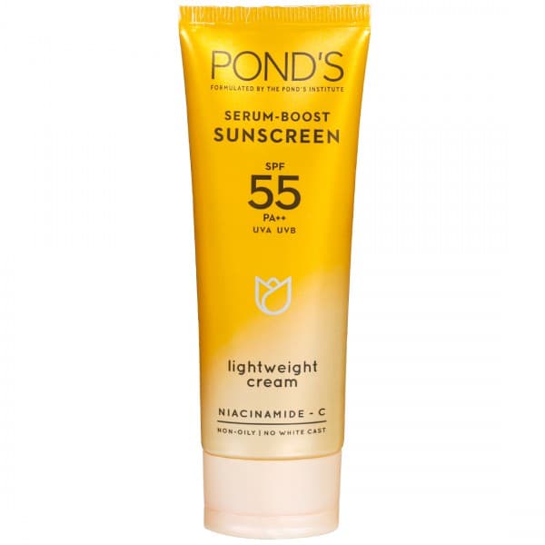 Ponds Serum Boost Sunscreen Spf 55 pa++ Lightweight Cream 50 g