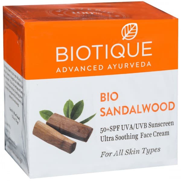 Biotique Bio Sandalwood Spf 50+ Sunscreen Ultra Soothing Face Cream 50 g