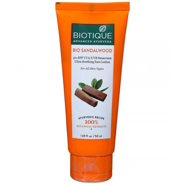 Biotique Bio Sandalwood Spf 50+ Sunscreen Ultra Soothing Face Lotion 50 ml
