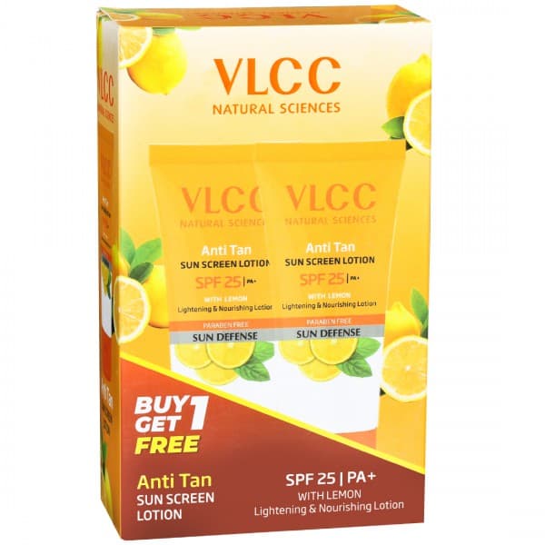 Vlcc Anti Tan Spf 25 Pa + With Lemon Sun Screen Lotion (Buy 1 Get 1 Free) 2 x 150 ml