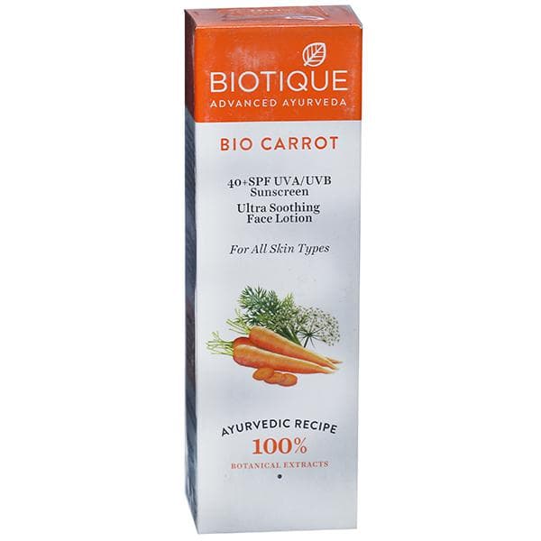 Biotique Bio Carrot Spf 40+ UVA/UVB Sunscreen Ultra Soothing Face Lotion 120 ml