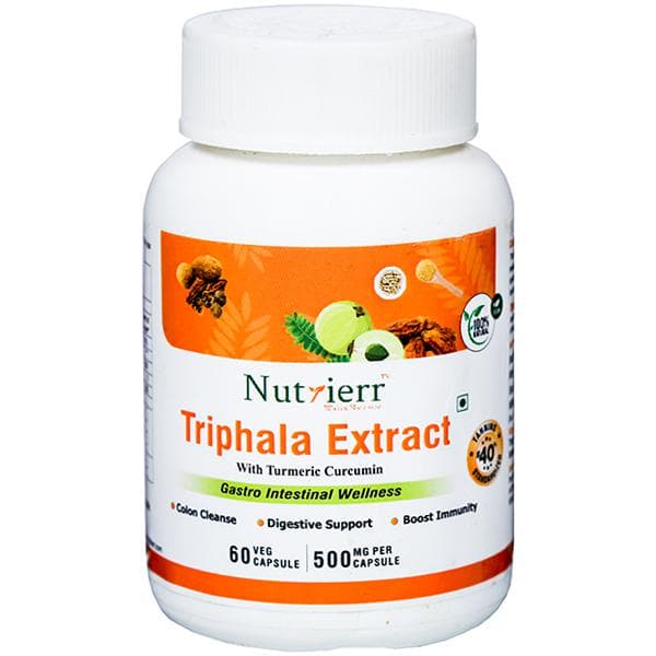 Nutrierr Triphala Extract with Turmeric Curcumin 60 Capsules