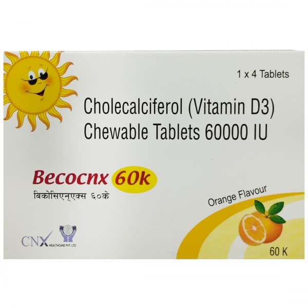 Becocnx 60K (Orange Flavour) 4 Chewable Tablets