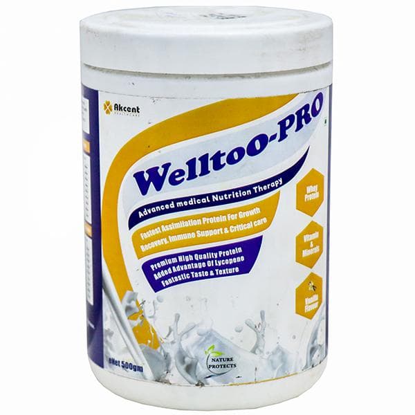 Welltoo Pro Whey Protein Vanilla Flavour Powder 500 g