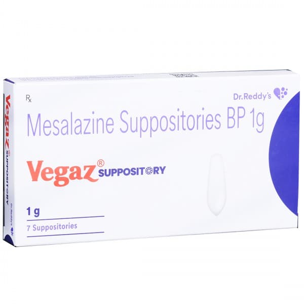Vegaz Suppository 1 g (7 Suppositories)