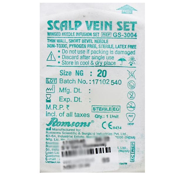 Scalp Vein  Set ( Romsons) 20 NG