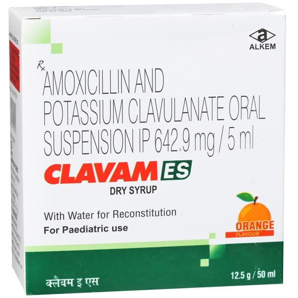 Clavam ES (Orange Flavour) 642.9 mg/5 ml Oral Suspension 50 ml