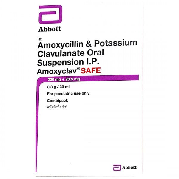 Amoxyclav Safe Combipack Oral Suspension 3.3 g/ 30 ml