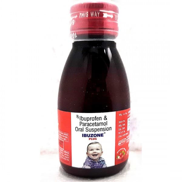 Ibuzone Plus Strawberry Flavour Suspension 60 ml