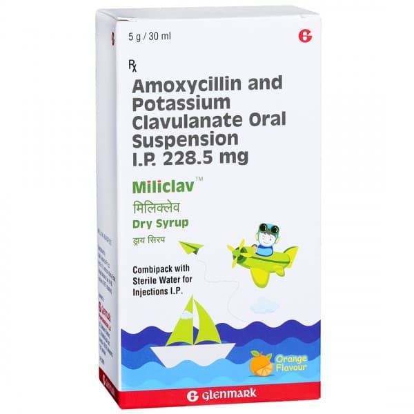 Miliclav Orange Flavour Dry Syrup 5 g/30 ml