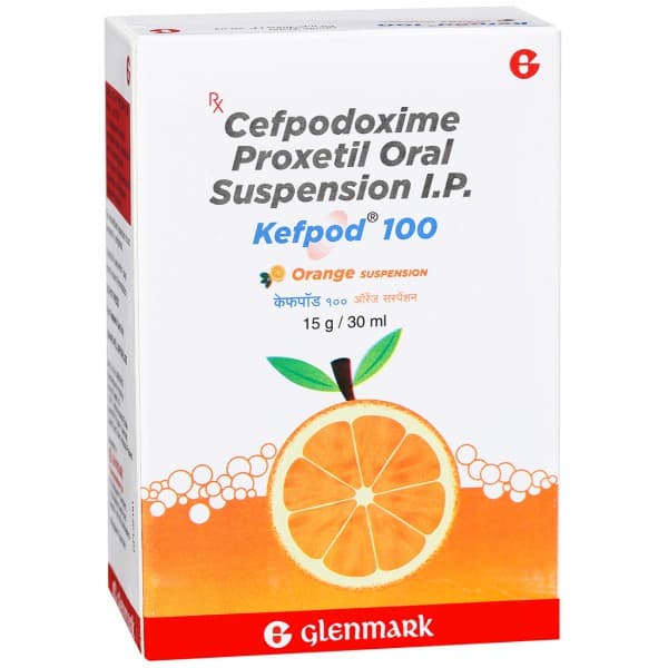 Kefpod 100 Orange Flavour Oral Suspension 30 ml