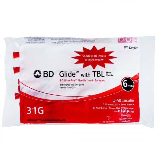 BD Glide Insulin Syringe 31 G (40 IU) Pack Of 10