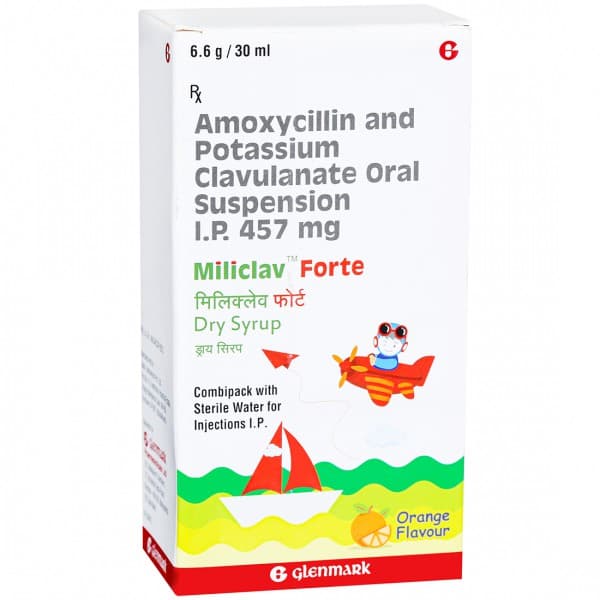 Miliclav Forte Orange Flavour Dry Syrup 6.6 g/30 ml