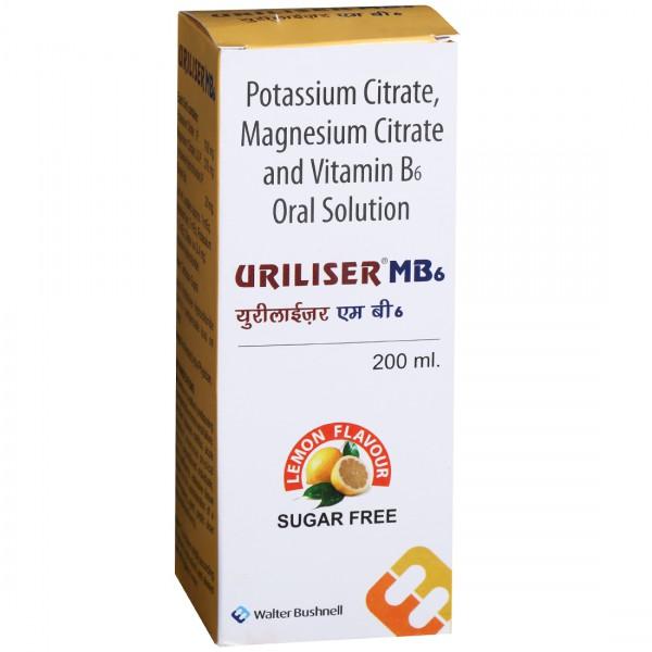 Uriliser MB6 Lemon Flavour Sugar Free Syrup 200 ml