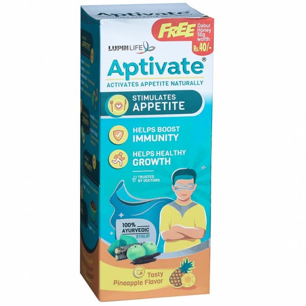 Aptivate (Pineapple Flavor) Syrup 175 ml ( Free Dabur Honey 50 g)