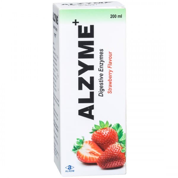 Alzyme + Strawberry Flavour Syrup 200 ml