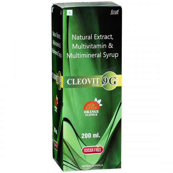 Cleovit 9G Sugar Free Orange Flavour Syrup 200 ml