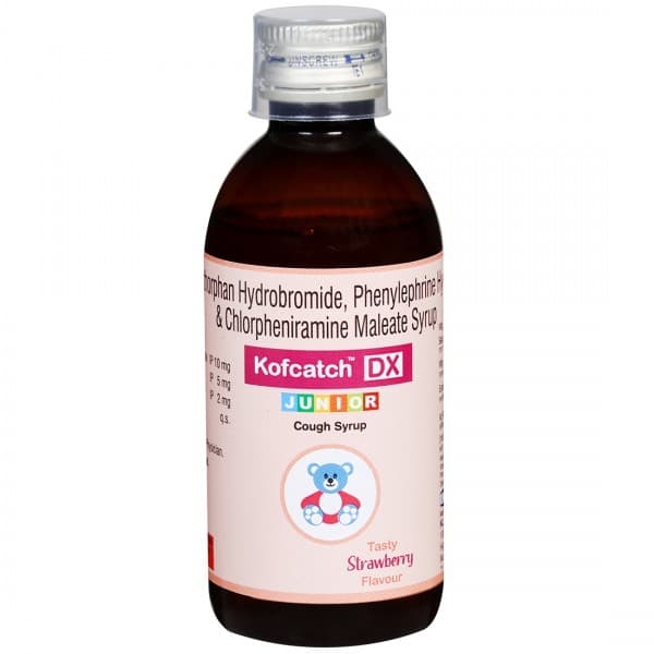 Kofcatch Dx Junior Strawberry Flavour Cough Syrup 100 ml