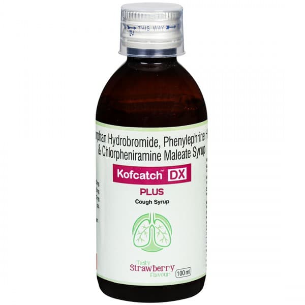 Kofcatch Dx Plus Strawberry Flavour Cough Syrup 100 ml