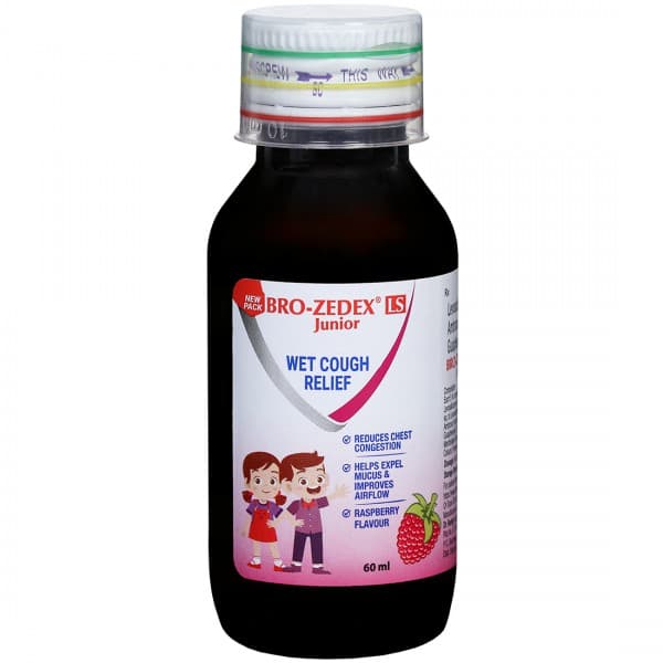 Bro Zedex LS Junior Wet Cough Relief Raspberry Flavour Expectorant 60 ml