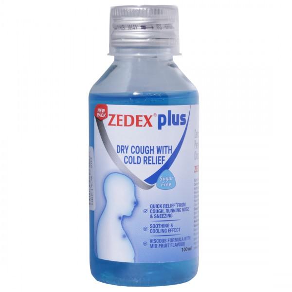 Zedex Plus Dry Cough With Cold Relief Sugar Free Syrup 100 ml