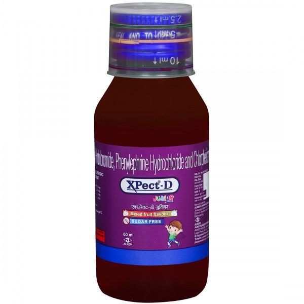 Xpect D Junoir Mixed Fruit Flavour Sugar Free Syrup 60 ml