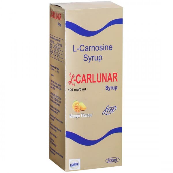 L Carlunar 100 mg/5 ml Sugar Free Mango Flavour Syrup 200 ml