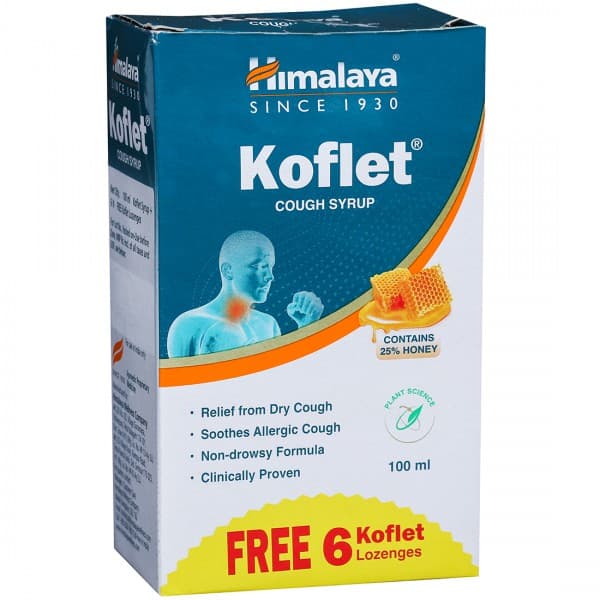 Himalaya Koflet Cough Syrup (Free Pack Of 6 Koflet Lozenges) 100 ml