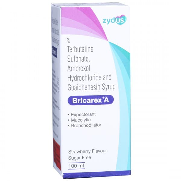 Bricarex A Strawberry Flavour Sugar Free Syrup 100 ml