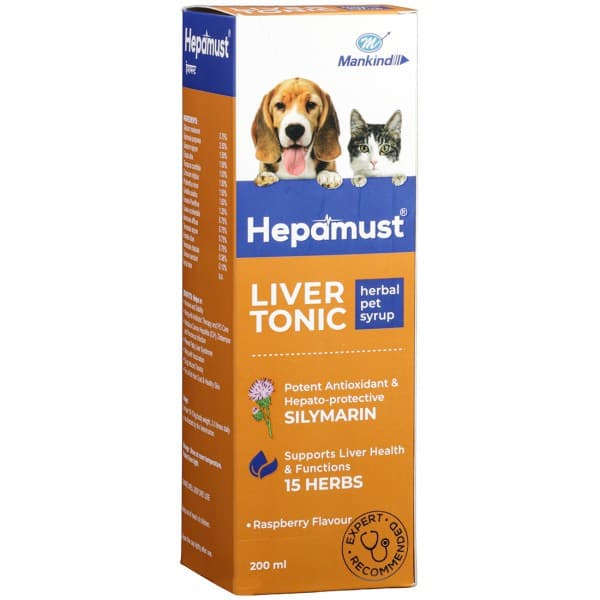 Hepamust Raspberry Flavour Veterinary Syrup 200 ml