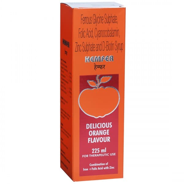 Hemfer Delicious Orange Flavour Syrup 225 ml