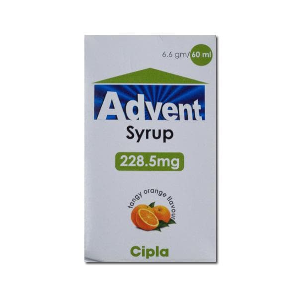 Advent 228.5 mg Tangy Orange Flavour Dry Syrup 60 ml
