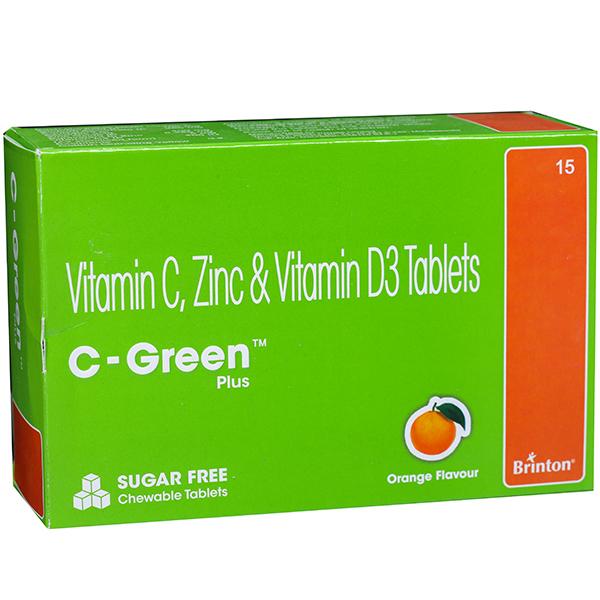C Green Plus (Orange Flav) Sugar Free Chewable Tablet (15 Tab)