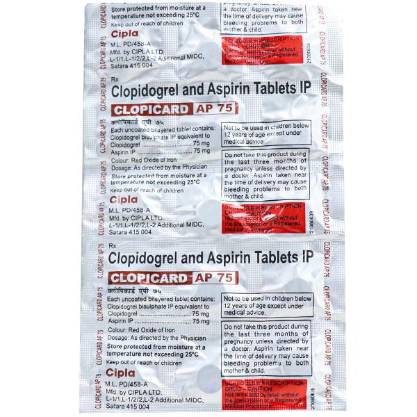 Clopicard AP 75 mg Tablet (15 Tab)