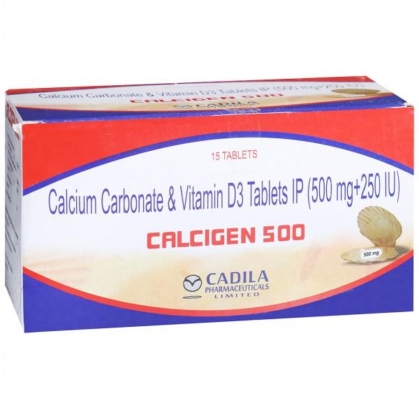 Calcigen 500 mg Tablet (15 Tab)