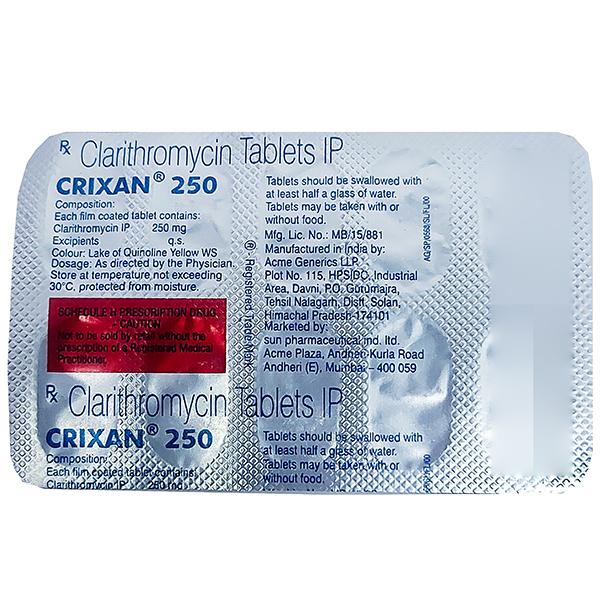 Crixan 250 mg Tablet (10 Tab)
