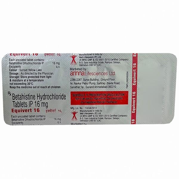 Equivert 16 mg Tablet (10 Tab)