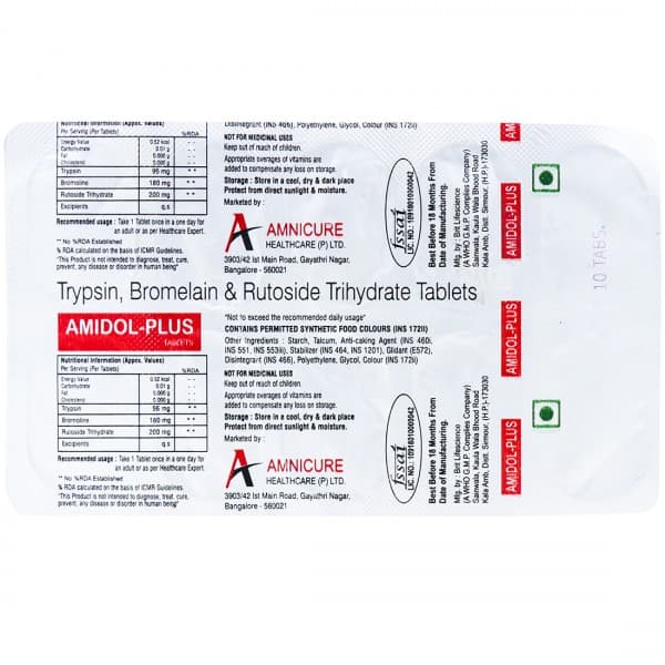 Amidol Plus 10 Tablets