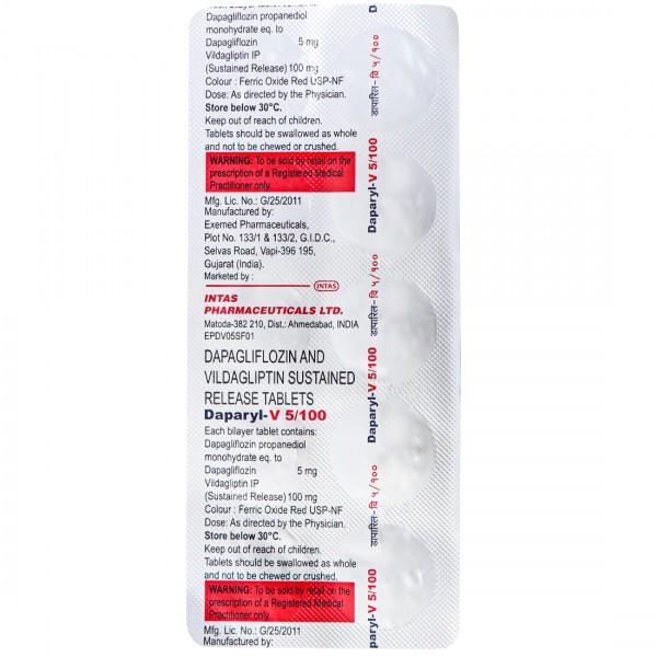 Daparyl V 5/100 mg Tablet (10 Tab)