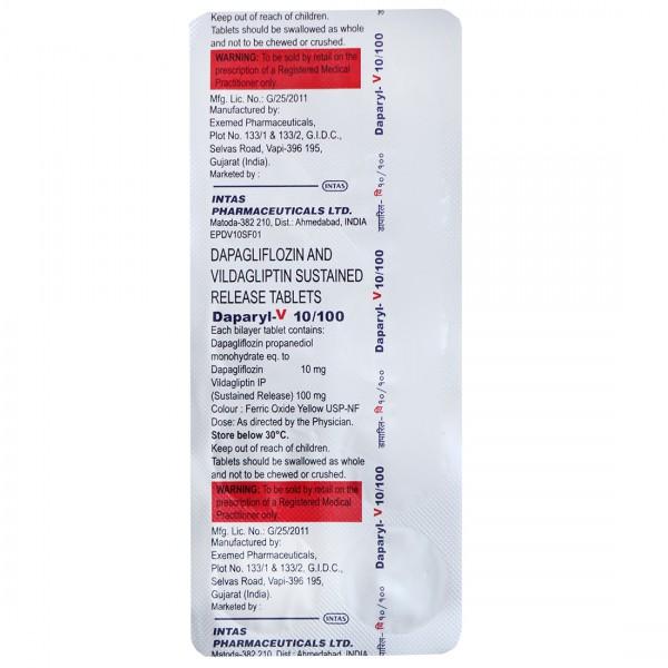Daparyl V 10/100 mg Tablet (10 Tab)