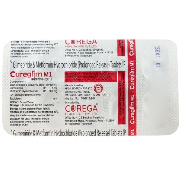 Cureglim M 1 mg Tablet (10 Tab)